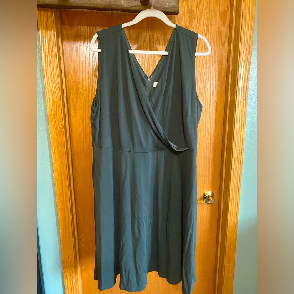 Olive green midi dress